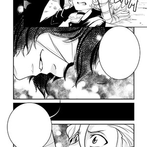 May include: Black and white manga style illustration of two characters. The first character is a young person with long black hair and a white shirt. The second character is a young person with short blonde hair and a white shirt. The text "BAM" is in the top right corner of the image.