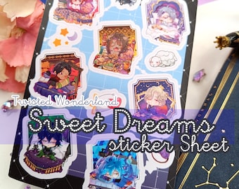 Twisted Wonderland - Dulces Sueños CHIBIS - Hojas de Pegatinas
