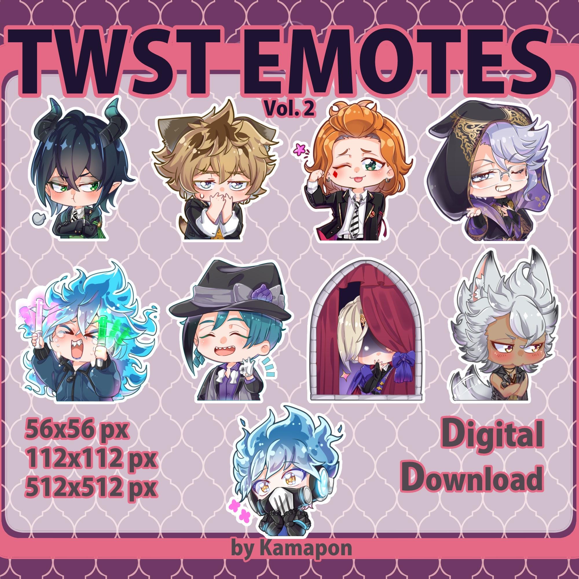 Twisted Wonderland EMOTES Vol.2 | Twitch | Discord | Youtube