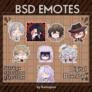 Bungou Stray Dogs EMOTES | Twitch | Discord | YouTube | Streaming |