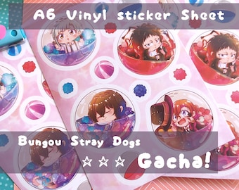 Bungou Stray Dogs Gacha Vinyl Sticker Sheet - A6 Size