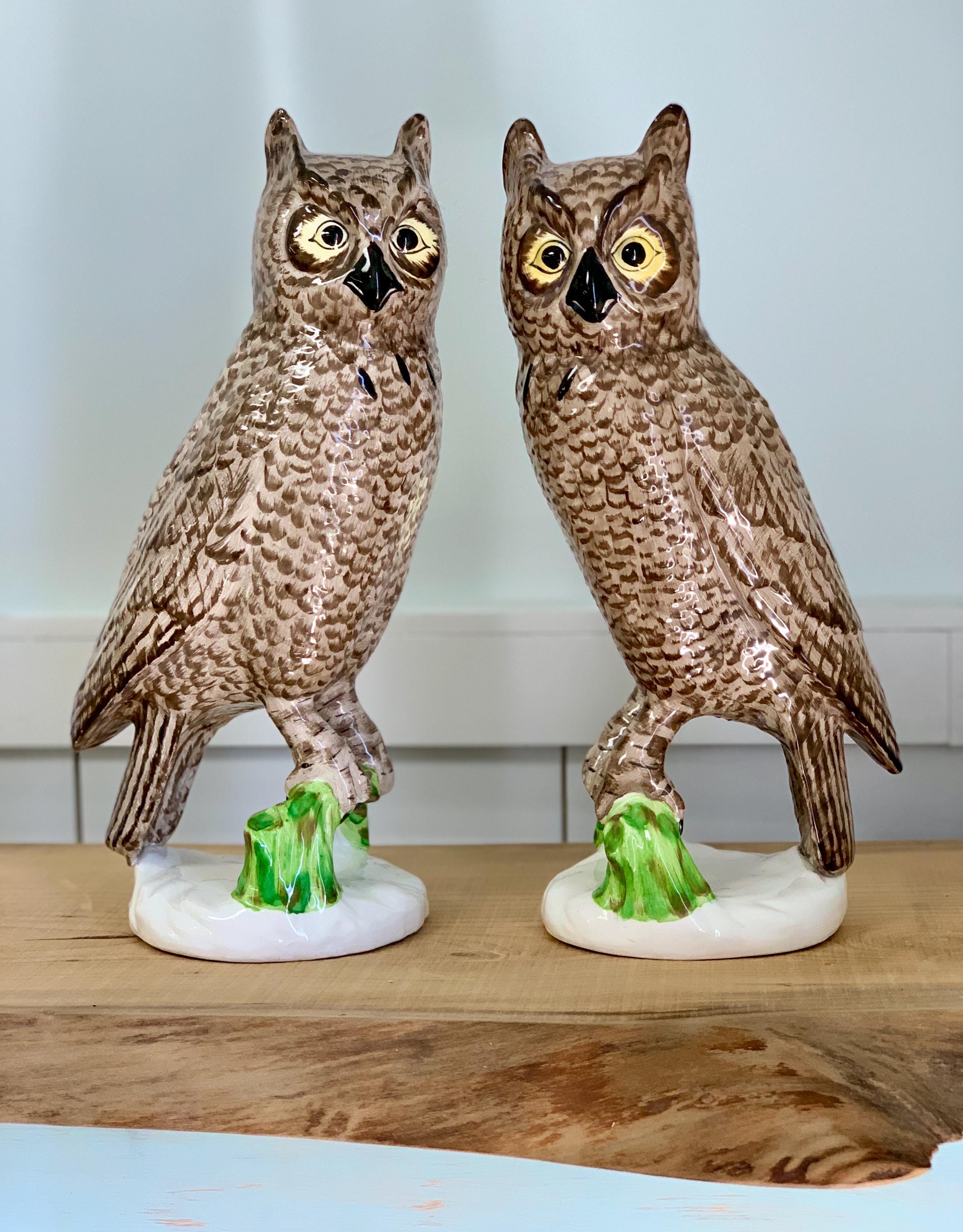 Vintage pair of Ceramic Owl Figurines