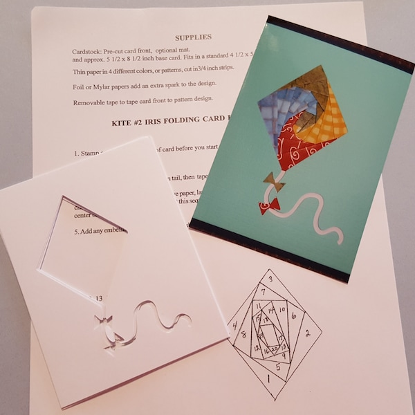 Iris Folding Kit includes 6 card fronts, pattern, color photo Fun and easy to learn papercraft. Also great for shaker cards!