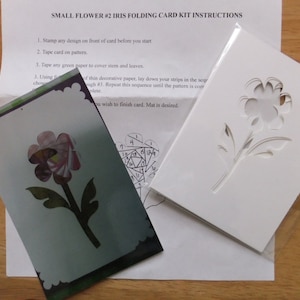 Iris Folding Kit   Flower with 6 card fronts and pattern - Easy to learn paper craft