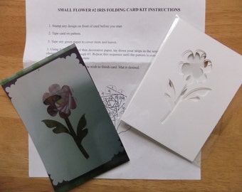 Iris Folding Kit   Flower with 6 card fronts and pattern - Easy to learn paper craft