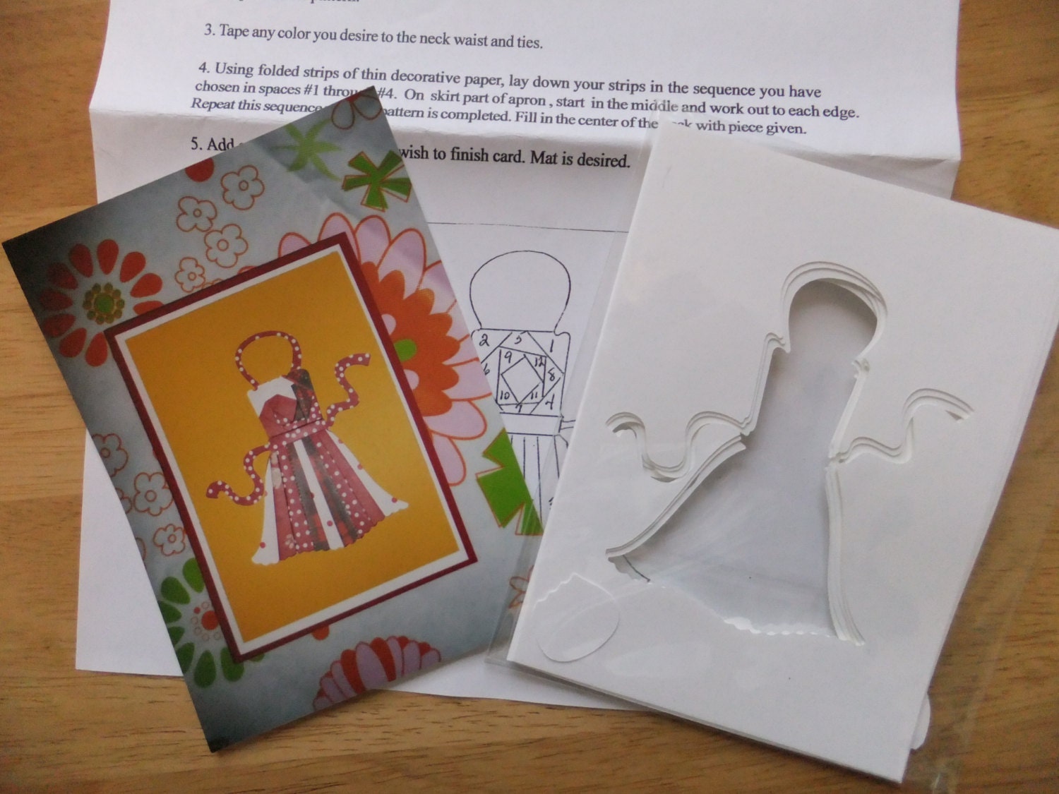 Apron Iris Folding Kit Includes Pattern and 6 Card Fronts Etsy