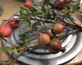 Pomegranate Branch,  Pomegranate Stem, Farmhouse Decor