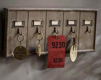 Reclaimed Wood Hotel  5 Hook Large  Key Rack Holder Wall Hanging
