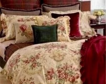 Ralph Lauren Home Grosvenor Square Velvet Ruffle Throw Pillow – Burgundy Retired Vintage – Brand New