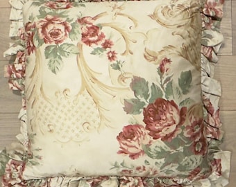 Ralph Lauren “Grosvenor Square” Floral Ruffled Pillow (18x18) Retired Vintage – Brand New
