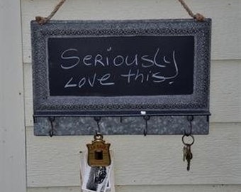 Filigree Tin Chalkboard w/ Hooks