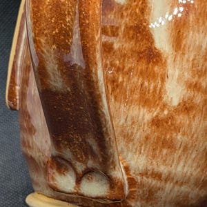 handmade Pottery coffee mug with Philippines 4:13 in merlot and blue 16+ oz image 3
