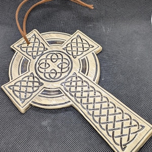 handmade Celtic cross wall cross pottery