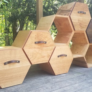 Modern Dresser / chest of drawers, storage cabinet, sideboard, shelving unit, honeycomb unit, modern shelf, bookcase, hexagon shelf, kitchen image 1