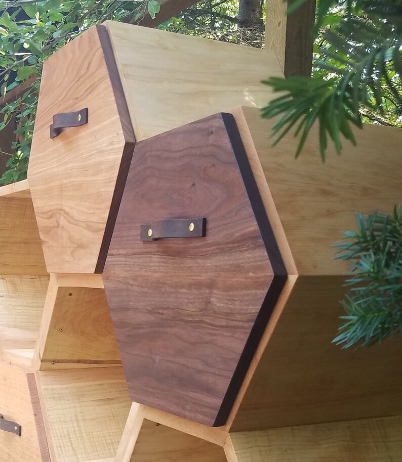 Modern Dresser / chest of drawers, storage cabinet, sideboard, shelving unit, honeycomb unit, modern shelf, bookcase, hexagon shelf, kitchen image 4