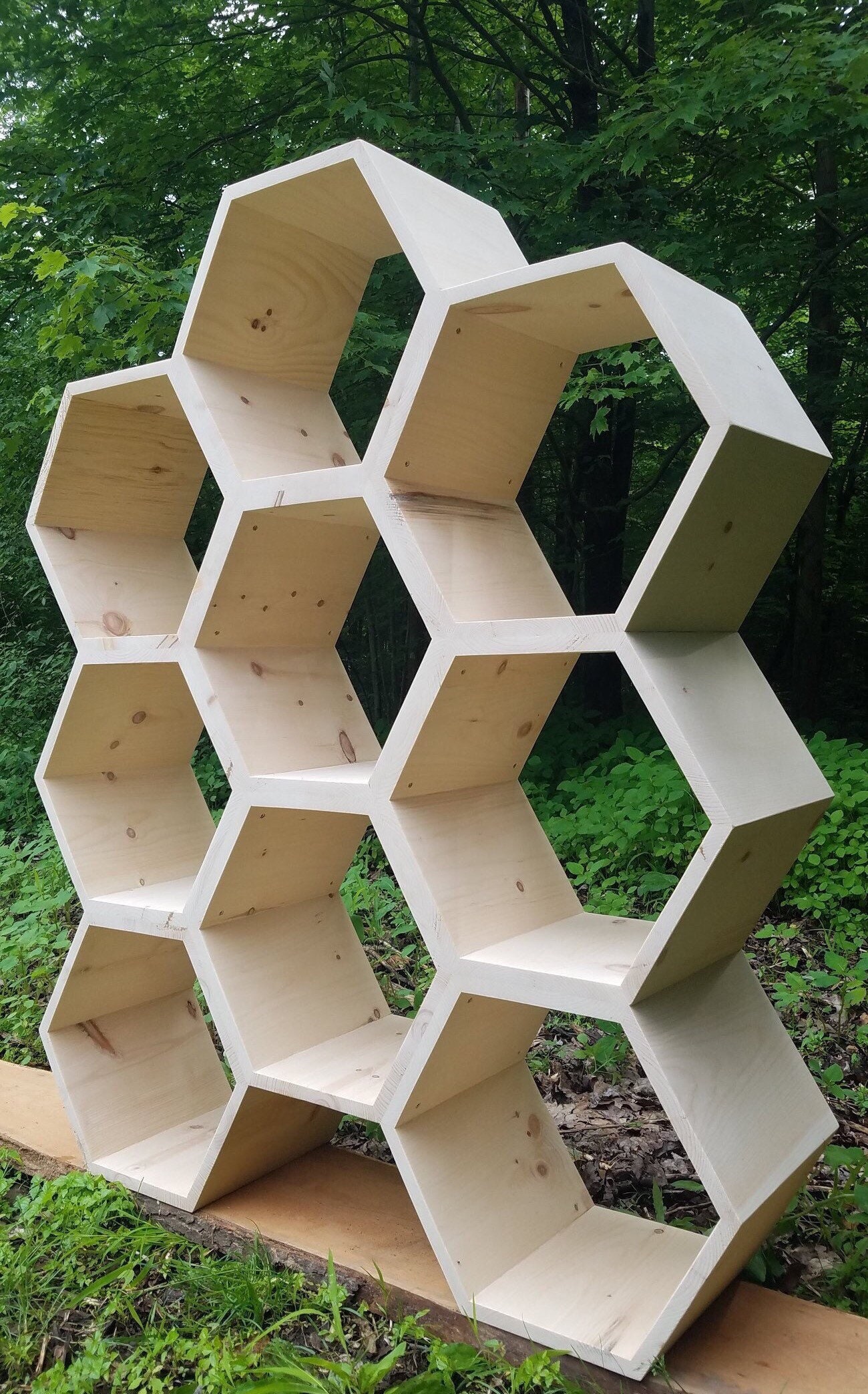 Hexagon Shelf Unit Ready to Finish Honeycomb Shelves Retail