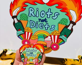 Riots not Diets hard enamel pin
