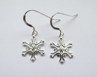 Sterling Silver 925 Snowflake Earrings