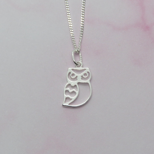 Tiny Silver Owl Necklace Sterling Small Grad Graduation Etsy