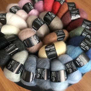 DROPS Kid-Silk Mohair and Silk yarn. A wonderful mix of super kid mohair and silk Mohair yarns Drops design lace yarn