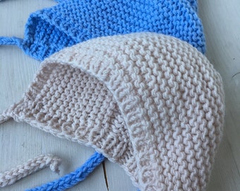 Knit newborn hat, baby girl hat, baby boy hat, unisex knitted baby bonnet, custom newborn hat, baby shower gift, newborn hospital hat