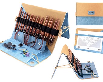 Interchangeable Circular Wooden Needle Set, KnitPro Ginger interchangeable needle tip set deluxe, best gift for knitter