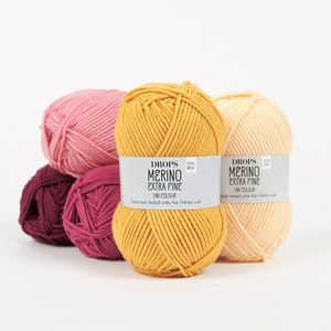 DROPS Merino extra fine Superwash treated extra fine merino wool merino wool yarn 100% Wool  115yds/105m 1.8oz/50g Garnstudio