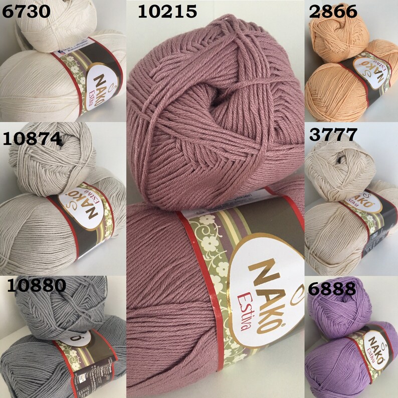 Nako Estiva yarn cotton yarn bamboo yarn crochet yarn | Etsy