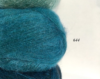 Lace Weight Mohair Yarn, Wool Blend, Fuzzy Knit Yarn, 100gr/750m