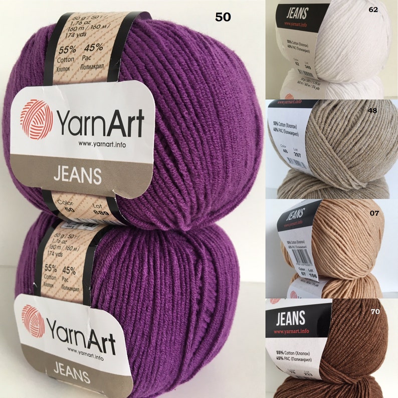 YarnArt JEANS cotton yarn, amigurumi cotton yarn, amugurumi crochet yarn, baby cotton yarn, summer knitting yarn, baby knitting yarn image 7