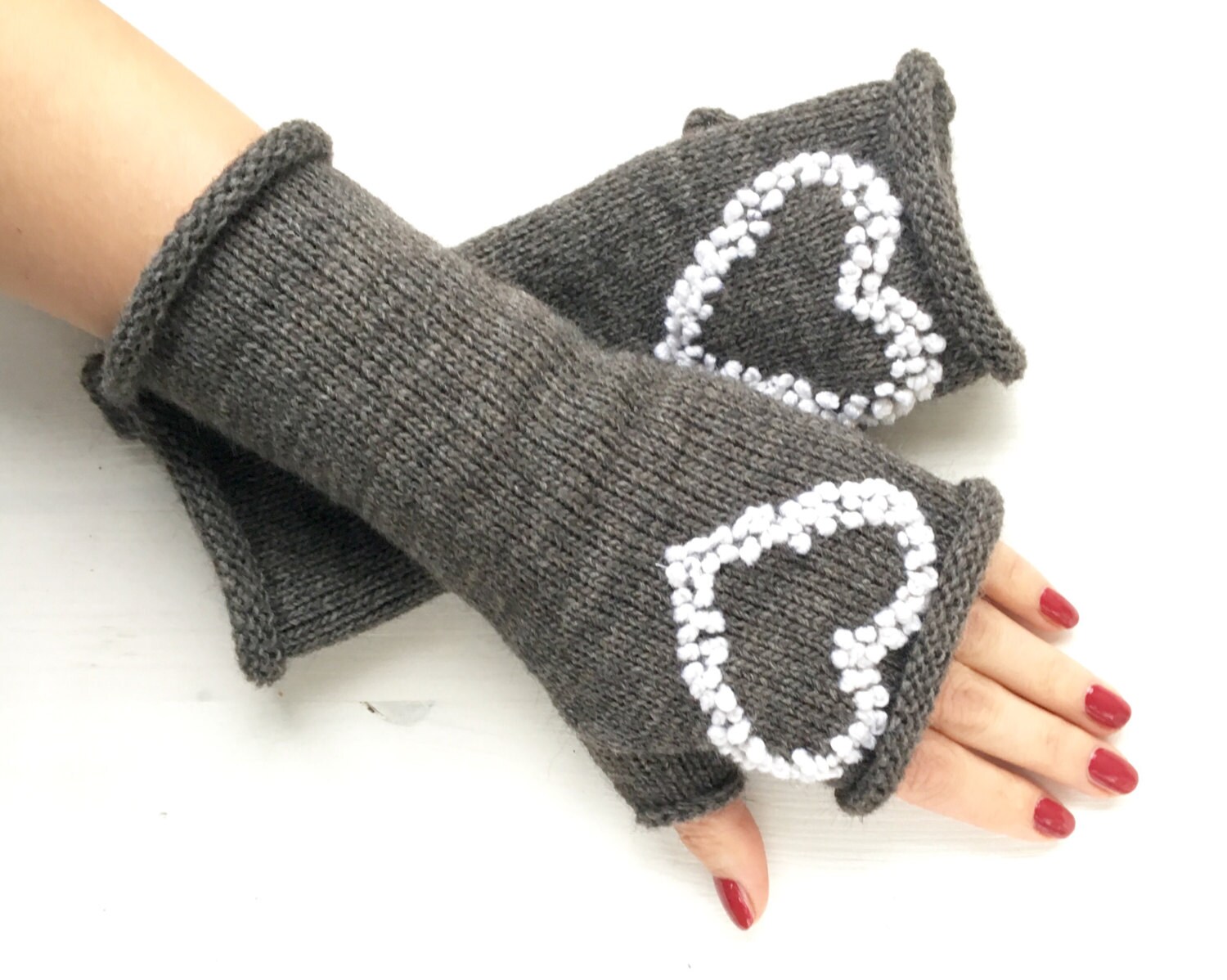 Bushy Knit Gloves Finger Less, Bushy Knit Mittens, Thick