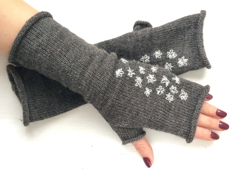 Knit fingerless gloves Knit arm warmers Knit mittens Knit Etsy