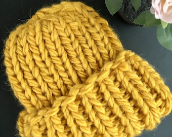 Gorro de punto grueso: mezcla de lana y mohair, gorro de invierno extragrande