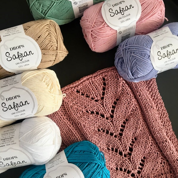 DROPS Safran, Egyptian combed cotton, Amigurumi yarn, Summer yarn, Crochet cotton yarn, Soft cotton yarn, Knitting cotton yarn, Egypt cotton