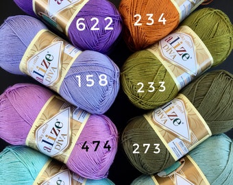 Alize Diva Microfiber Acrylic Yarn: Sport Weight, Silk Effect
