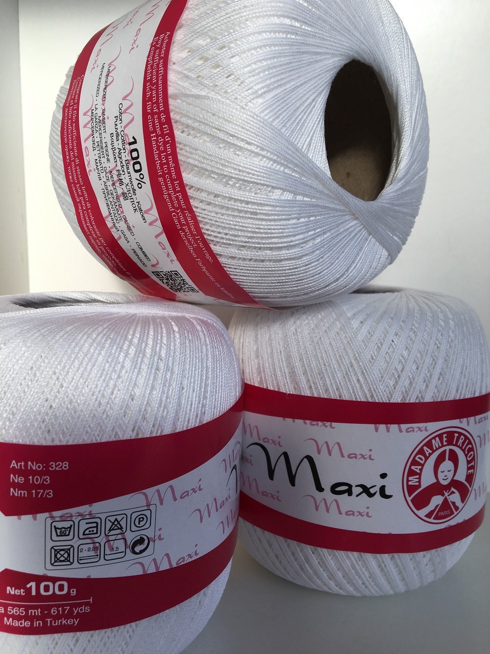Madame Tricote Paris MAXI Mercerised 100 % Cotton Yarn Hand