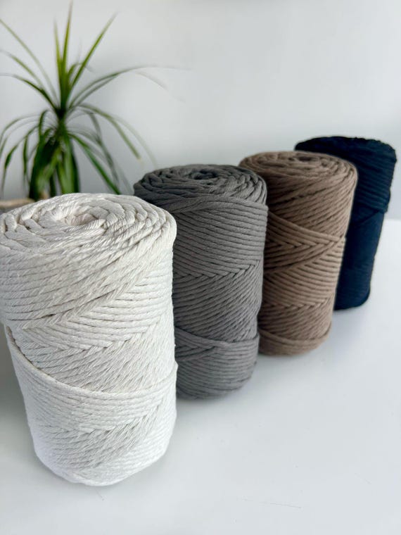 mm Single Twist Makramee Schnur: 100% natürliches Baumwollseil