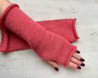 Stricken Sie fingerlose Handschuhe aus Alpakawolle: Armstulpen, Pulswrmer  - Etsy sterreich