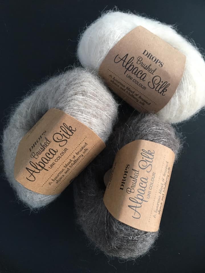 Alpaca Yarn DROPS Brushed Alpaca Silk Lace Yarn Art Yarn Silk Knitting Yarn  Natural Yarn Wool Fabric Silk Yarn 