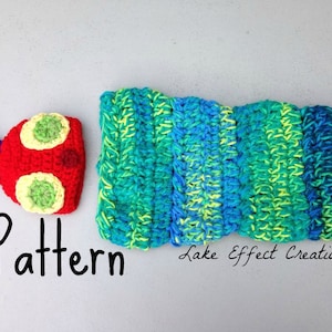 Hungry Colorful Caterpillar Cocoon and Hat Pattern - Newborn Baby Photo Prop - Crochet