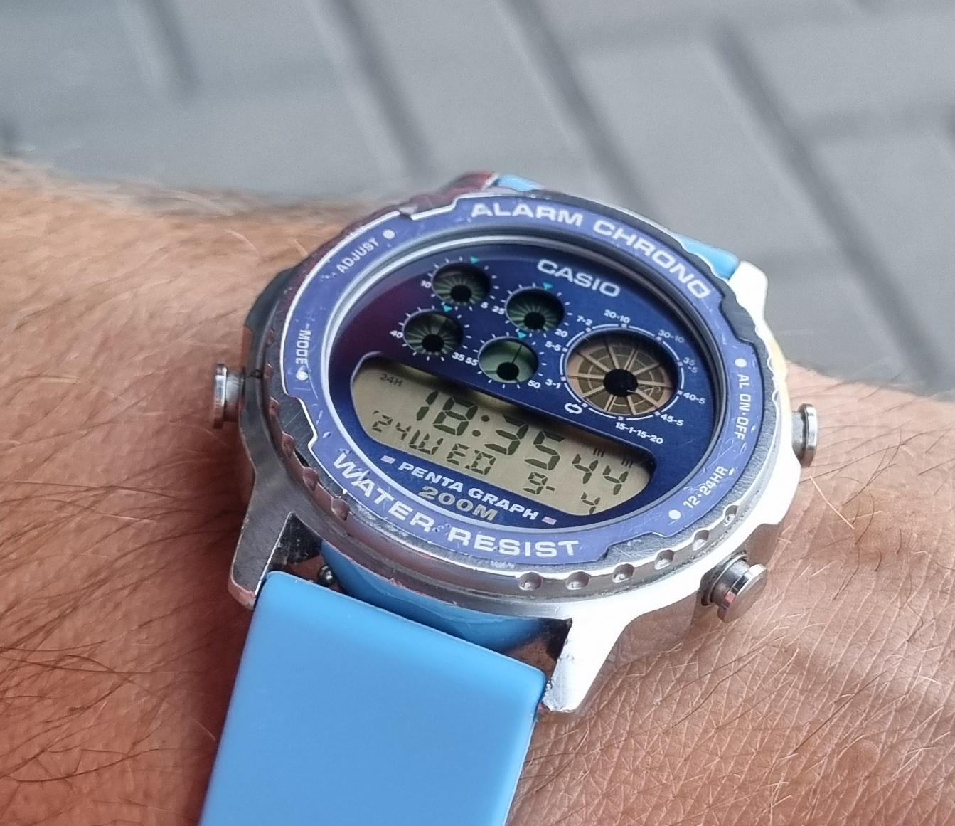 Buy Vintage 1990 CASIO Pentagraph DW-7200 (928) Men's Digital