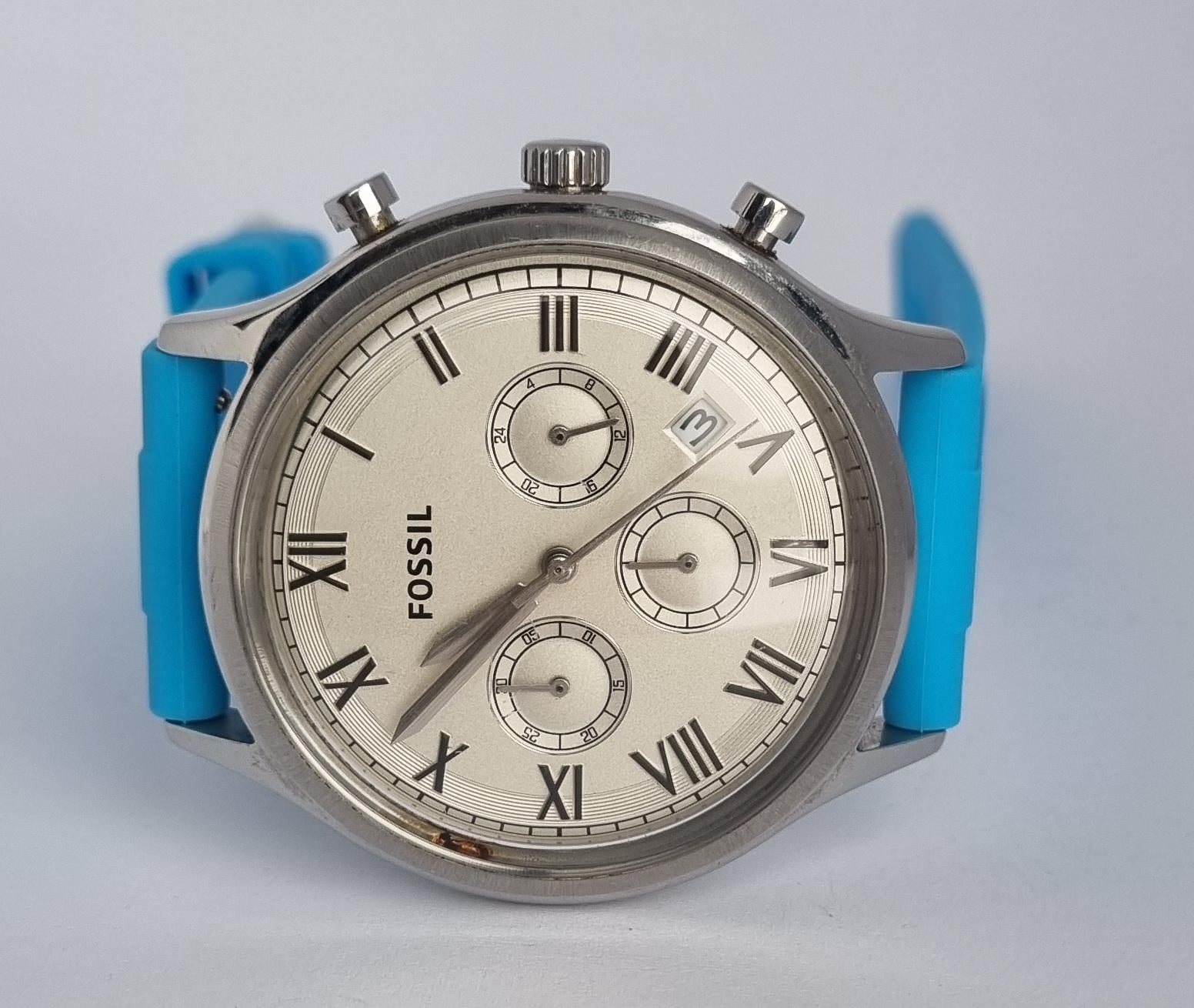 Genuine 2012 FOSSIL Ansel FS4738 Silver Dial Men's Quartz