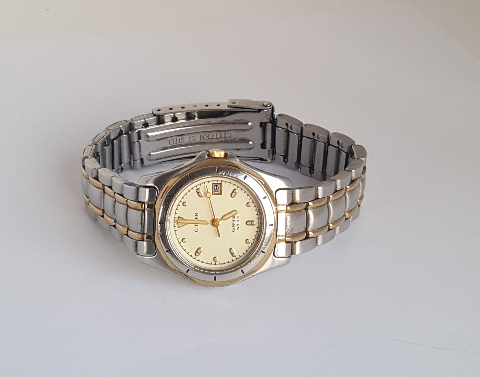 Vintage Citizen Sapphire WR100 twee tinten dames quartz | Etsy België