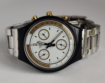 Vintage Swiss Swatch 1990 Chrono SKIPPER SCN100 Men's Chronograph Watch