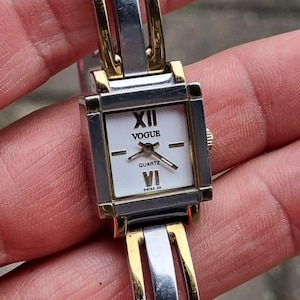 ヴィンテージ スイス製 VOGUE 18Kゴールドメッキ レディース クォーツウォッチ