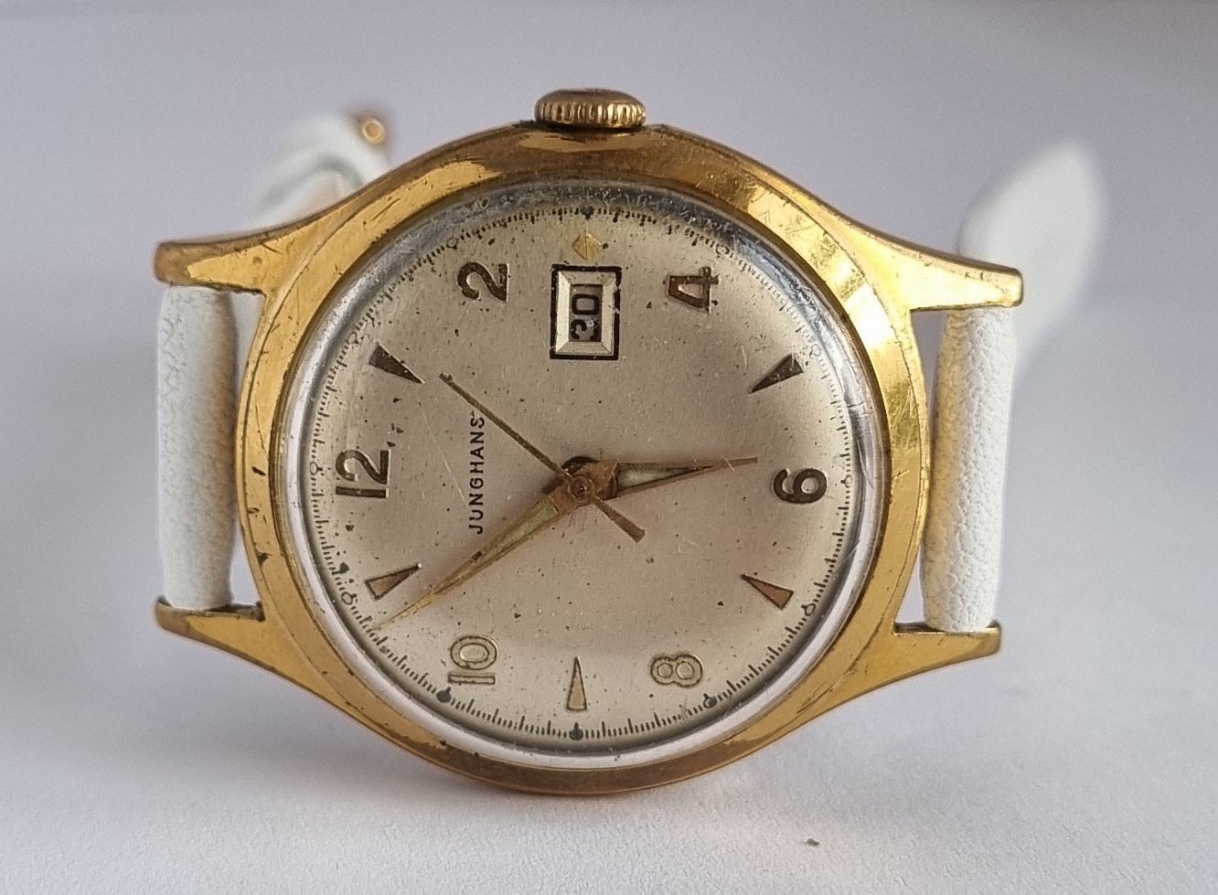 Gold Junghans Uhren 1940 Serviced Junghans Chronograph Caliber 88