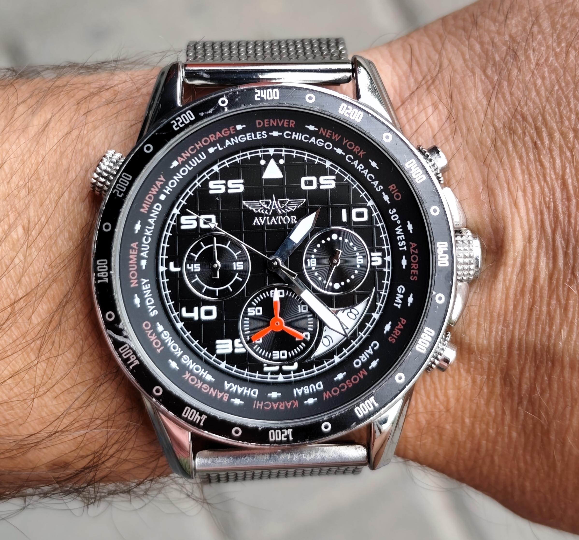 Genuine 2010 AVIATOR Military Pilot Chronograph Men