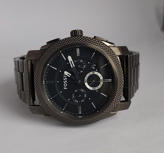 Genuine 2011 FOSSIL Machine FS4662 Black Dial Men's Quartz