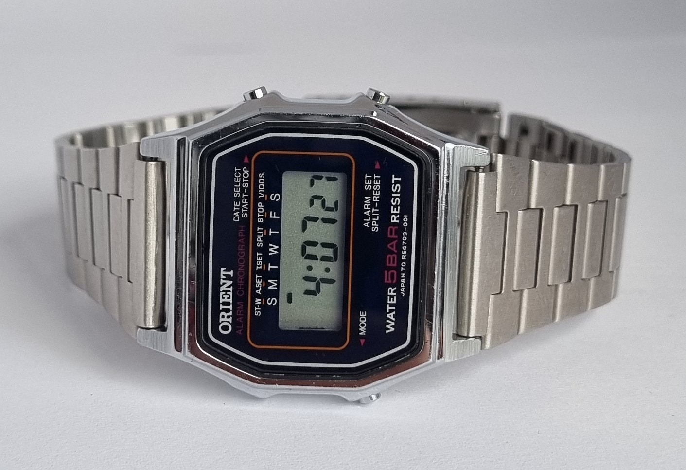 Raro vintage 1980 Japon ORIENT R54709 40 Reloj de cuarzo digital para hombre con cronografo y alarma Etsy Espana