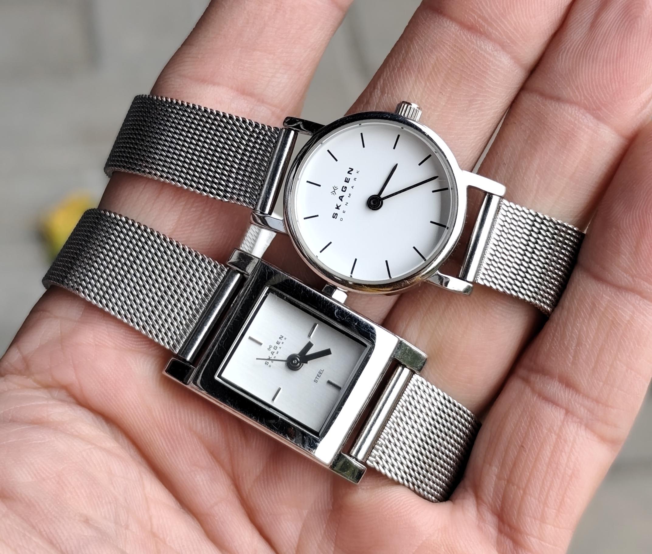 Skagen watches bundle Skagen Watch Bundle: Stainless Steel Mesh & Leather Strap - Etsy main image 3